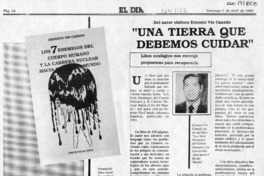 "Una tierra que debemos cuidar"  [artículo]Katherine López.