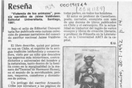 Violencia de los animales  [artículo] E. U.