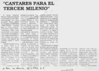 "Cantares para el tercer milenio"  [artículo] Luis E. Aguilera.