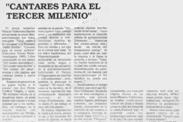 "Cantares para el tercer milenio"  [artículo] Luis E. Aguilera.