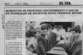 Momentos de profundo recogimiento y dolor en funerales de escritor Hugo Thenoux Moure  [artículo].