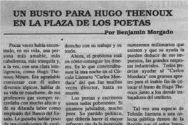 Un busto para Hugo Thenoux en la plaza de los poetas  [artículo] Benjamín Morgado.