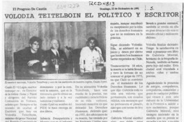 Volodia Teitelboim el político y escritor  [artículo].