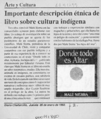 Importante descripción étnica de libro sobre cultura indígena  [artículo].