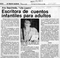 Escritora de cuentos infantiles para adultos  [artículo].