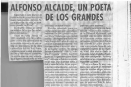 Alfonso Alcalde, un poeta de los grandes  [artículo].