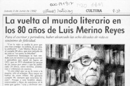 La vuelta al mundo literario en los 80 años de Luis Merino Reyes  [artículo] Angélica Rivera.