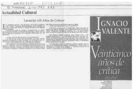 Lanzarán "25 años de críticas"