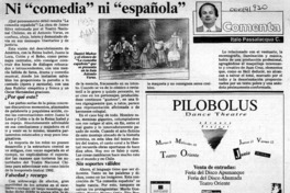 Ni "comedia" ni "española"  [artículo] Italo Passalacqua C.