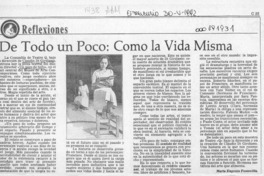 De todo un poco, como la vida misma  [artículo] María Eugenia Fontecilla.
