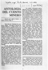 Antología del cuento minero  [artículo] Gonzalo Drago.