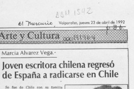 Joven escritora chilena regresó de España a radicarse en Chile  [artículo].