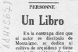 Un libro  [artículo] Personne.