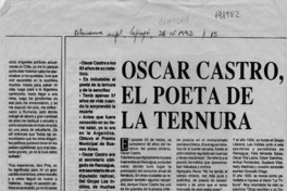 Oscar Castro, el poeta de la ternura  [artículo] Tussel Caballero.