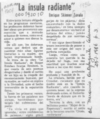 "La ínsula radiante"  [artículo] Enrique Skinner Zavala.
