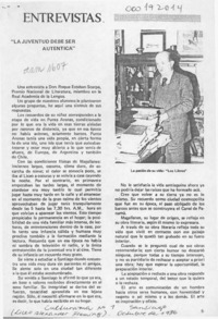 "La juventud debe ser auténtica"  [artículo] Marcelo Biondi G., Miriam Jorquera V., José M. Reyes S. [y] Bárbara Wallottón V.