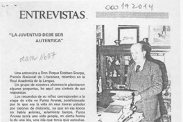 "La juventud debe ser auténtica"  [artículo] Marcelo Biondi G., Miriam Jorquera V., José M. Reyes S. [y] Bárbara Wallottón V.