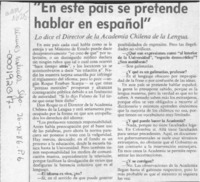 "En este país se pretende hablar en español"  [artículo].