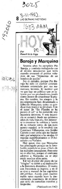Baroja y Marquina  [artículo] Daniel de la Vega.