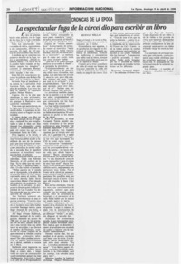 La espectacular fuga de la cárcel dio para escribir un libro  [artículo] Hernán Millas.