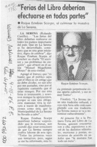 "Ferias del libro deberían efectuarse en todas partes"  [artículo] Rolando Castillo.