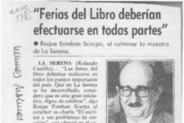 "Ferias del libro deberían efectuarse en todas partes"  [artículo] Rolando Castillo.