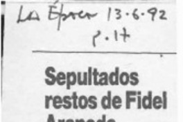 Sepultados restos de Fidel Araneda  [artículo].