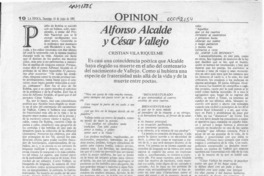 Alfonso Alcalde y César Vallejo  [artículo] Cristián Vila Riquelme.