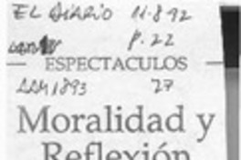 Moralidad y reflexión  [artículo].