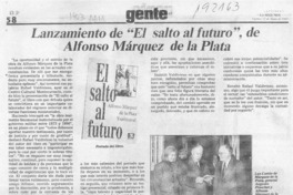 Lanzamiento de "El salto al futuro", de Alfonso Márquez de la Plata  [artículo].