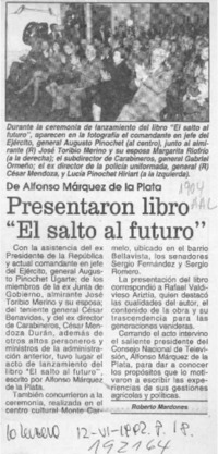 Presentaron libro "El salto al futuro"  [artículo] Roberto Mardones.