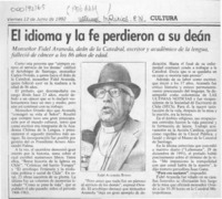 El Idioma y la fe perdieron a su deán  [artículo].