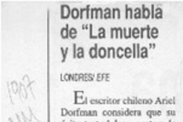 Dorfman habla de "La muerte y la doncella"  [artículo].