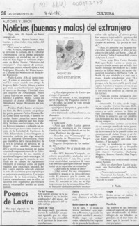 Noticias (buenas y malas) del extranjero  [artículo] Filebo.