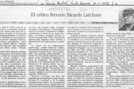 El crítico literario Ricardo Latcham