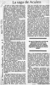 La saga de Aculeo  [artículo] Tomás Eastman Montt.