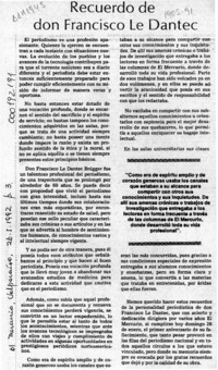 Recuerdo de don Francisco Le Dantec  [artículo].
