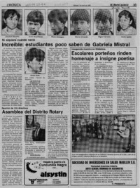 Increíble, estudiantes poco saben de Gabriela Mistral  [artículo].