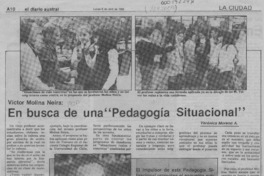 En busca de una "Pedagogía situacional"  [artículo] Verónica Moreno A.
