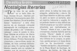 Nostalgias literarias  [artículo] Tito Castillo.