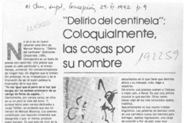 "Delirio del centinela", coloquialmente, las cosas por su nombre  [artículo] Daga.