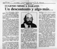 Eugenio Mimica Barassi, un descontento y algo más --  [artículo].