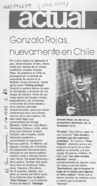 Gonzalo Rojas, nuevamente en Chile  [artículo].