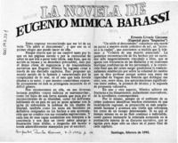 La novela de Eugenio Mimica Barassi  [artículo] Ernesto Livacic Gazzano.