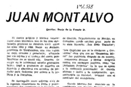 Juan Montalvo  [artículo] Darío de la Fuente D.