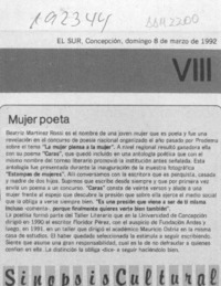 Mujer poeta  [artículo].