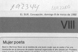 Mujer poeta  [artículo].