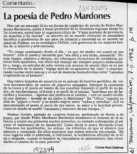 La poesía de Pedro Mardones  [artículo] Carlos Ruiz Zaldívar.