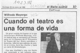 Cuando el teatro es una forma de vida  [artículo].