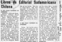 Libros de Editorial Sudamericana Chilena  [artículo].